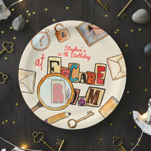Assiettes En Carton Anniversaire de la chambre d'évasion