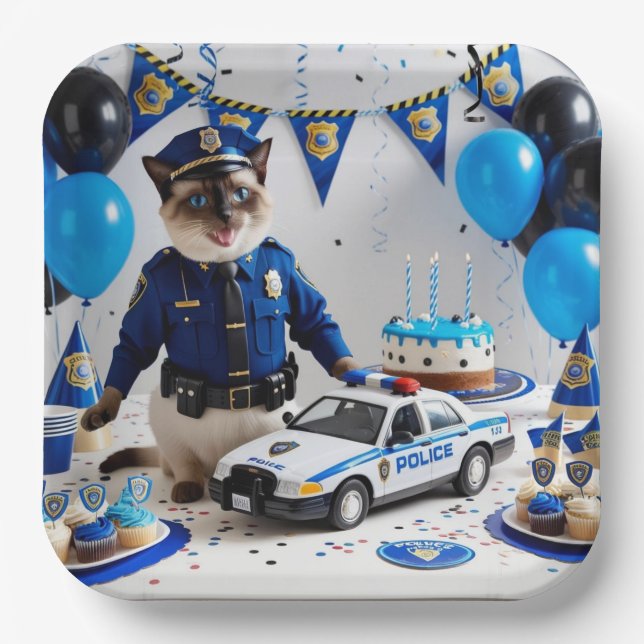 Assiettes En Carton Anniversaire de la police (Recto)