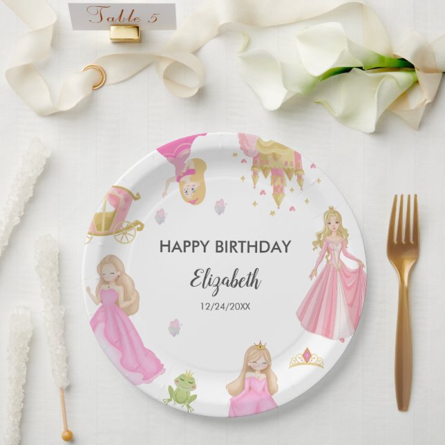 Assiettes En Carton Anniversaire de la princesse (Mariage)
