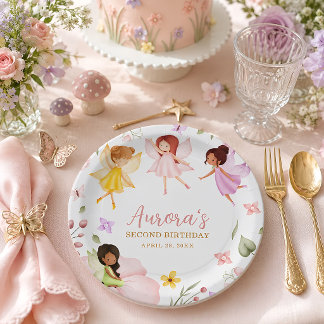 Assiettes En Carton Anniversaire de la Princesse Fée Magique du Jardin