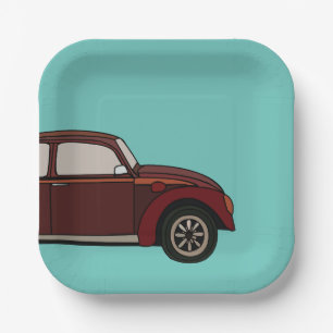 Assiettes En Carton Anniversaire de la voiture classique