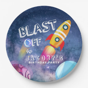 Assiettes En Carton Anniversaire de l'espace