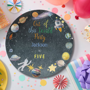 Assiettes En Carton Anniversaire de l'espace hors de ce monde