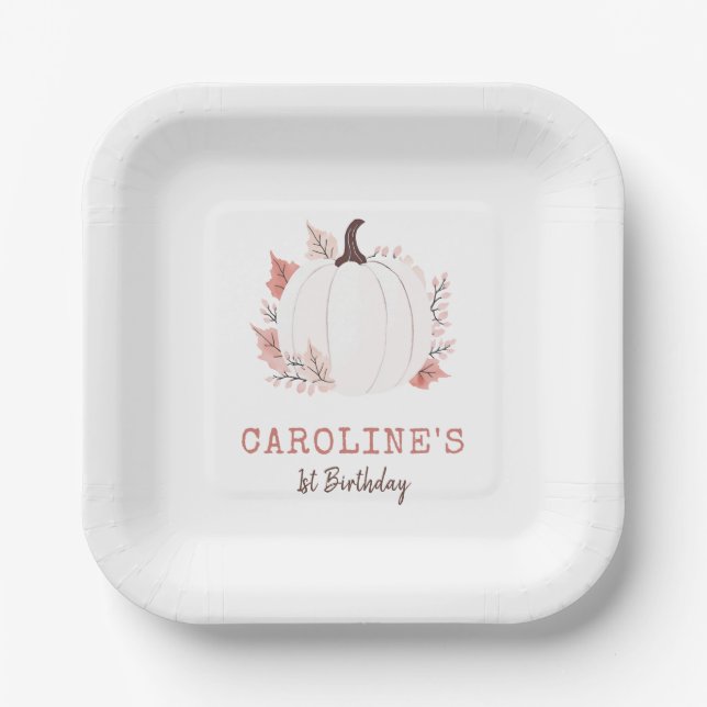 Assiettes En Carton Anniversaire de Little Citrouille Fall (Recto)