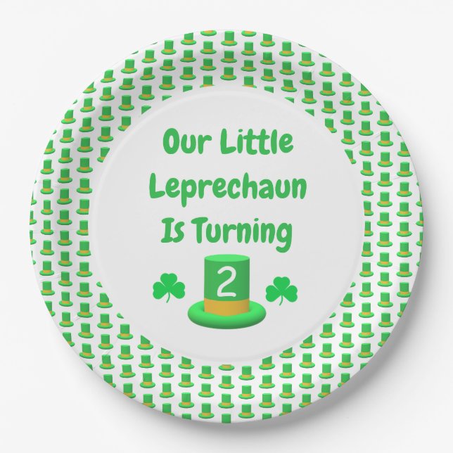 Assiettes En Carton Anniversaire de Little Leprechaun (Devant)