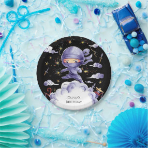 Assiettes En Carton Anniversaire de Little Magical Ninja