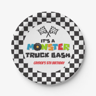 Assiettes En Carton anniversaire de monstres de Monster Truck