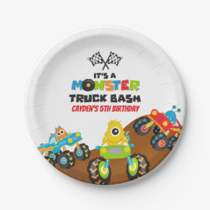 Assiettes En Carton anniversaire de monstres de Monster Truck