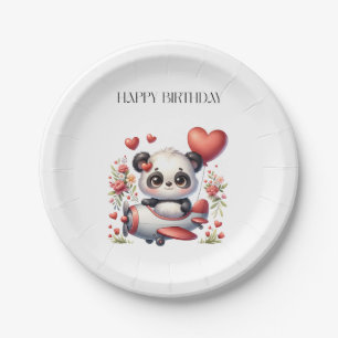 Assiettes En Carton Anniversaire de Panda Pilote