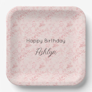 Assiettes En Carton Anniversaire de perle rose pâle