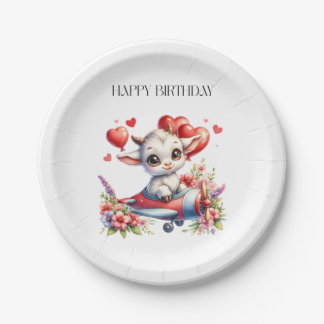Assiettes En Carton Anniversaire de Pilote Chèvre