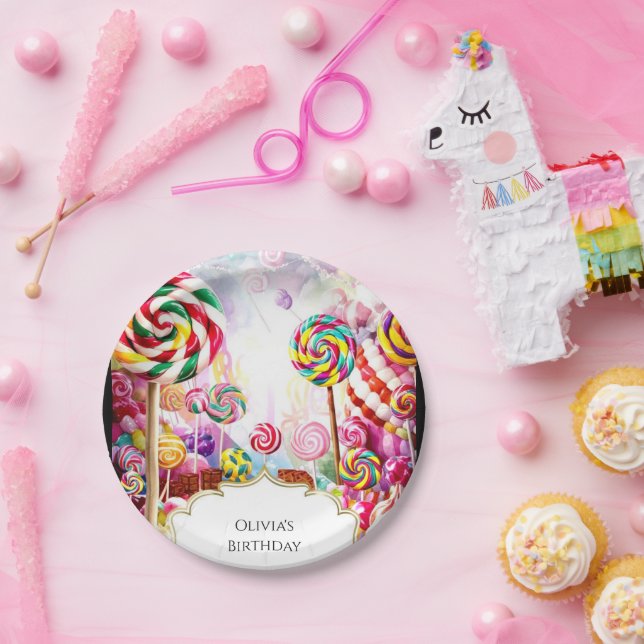 Assiettes En Carton Anniversaire de Sparkling Pastel Candyland (Fête)