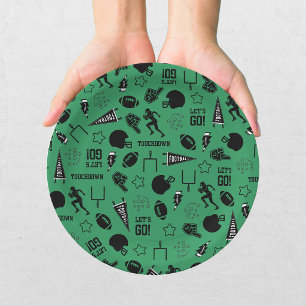Assiettes En Carton Anniversaire de sport vert de football américain