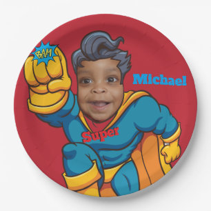 Assiettes En Carton Anniversaire de Superhero Justice