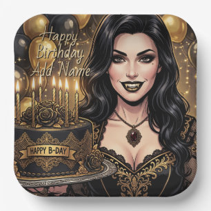 Assiettes En Carton Anniversaire de Vampire Gothique Fantastique Él