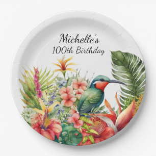 Assiettes En Carton Anniversaire des 100 ans de la fleur tropicale et 