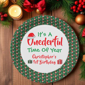 Assiettes En Carton Anniversaire des 1 an Onederful
