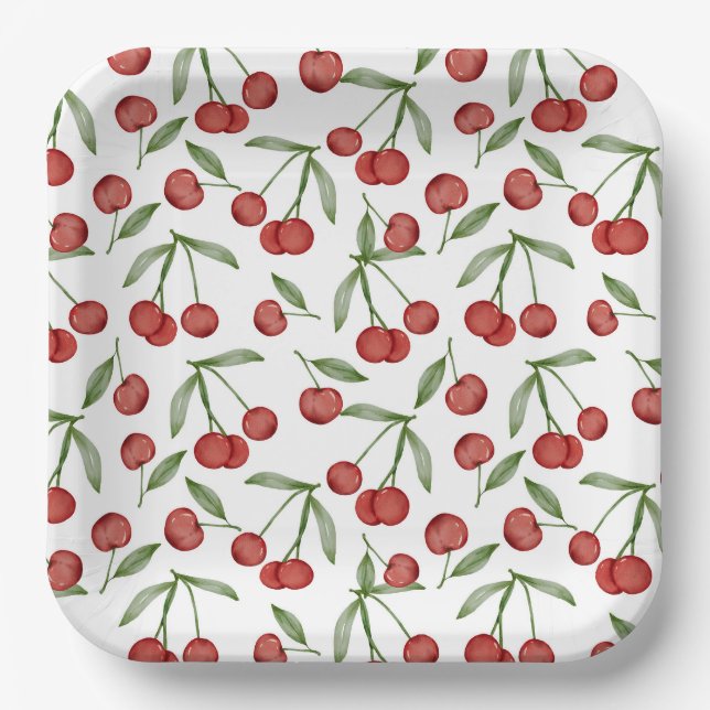 Assiettes En Carton Anniversaire des Cerises (Recto)