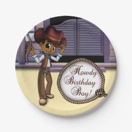 Assiettes En Carton Anniversaire des Cowboys afro-américains