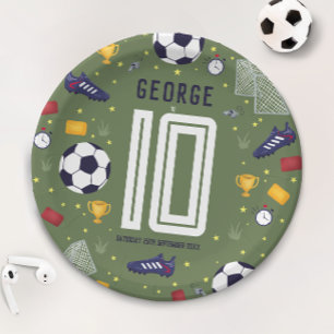 Assiettes En Carton Anniversaire des garçons pour le football moderne