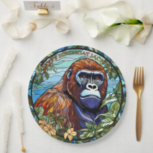 Assiettes En Carton Anniversaire des Gorilles Africaines