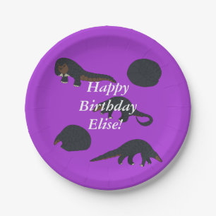Assiettes En Carton Anniversaire des Pangolins à ventre noir