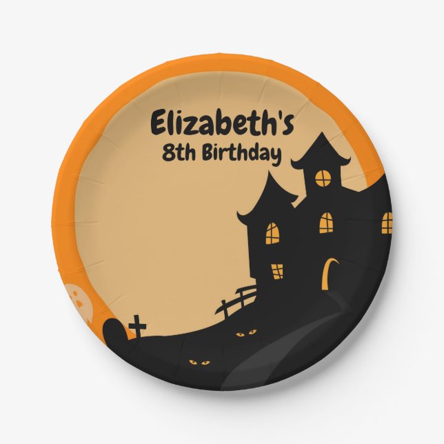 Assiettes En Carton Anniversaire d'Halloween (Devant)