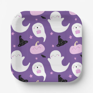 Assiettes En Carton Anniversaire d'Halloween mou et rose