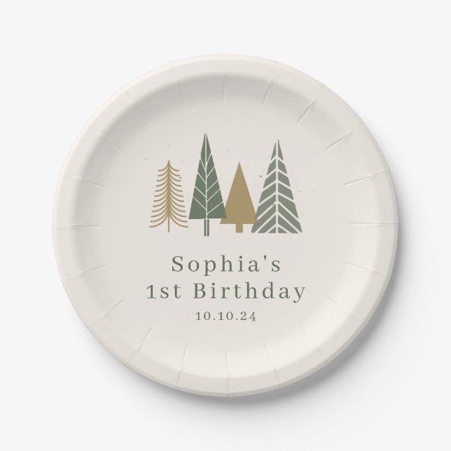 Assiettes En Carton Anniversaire d'hiver (Devant)