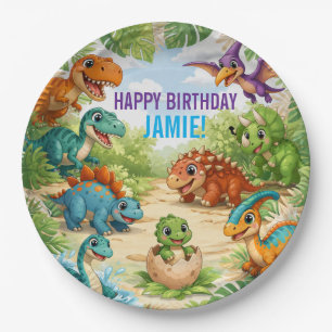 Assiettes En Carton Anniversaire Dinosaure Enfants Mignons