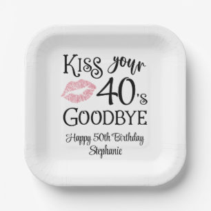 Assiettes En Carton Anniversaire drôle Baiser Votre Décennie Adieu