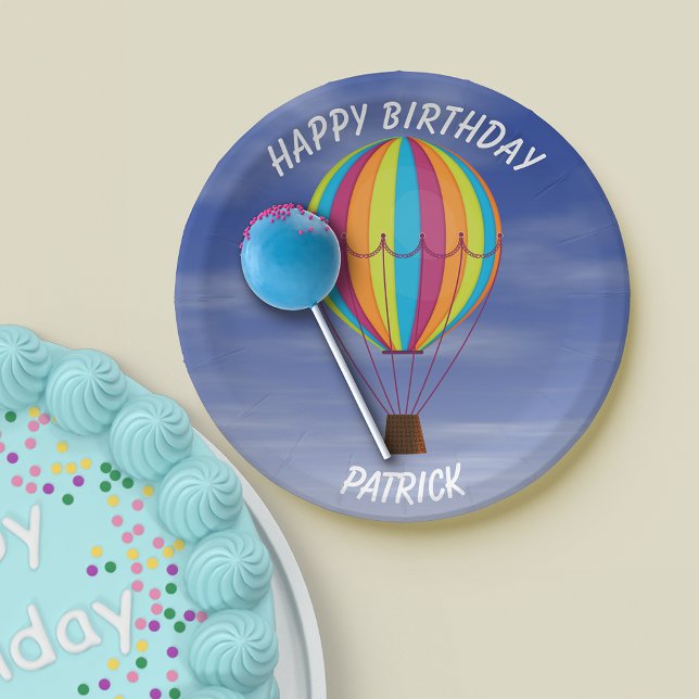 Assiettes En Carton Anniversaire du ballon à air chaud (Créateur téléchargé)
