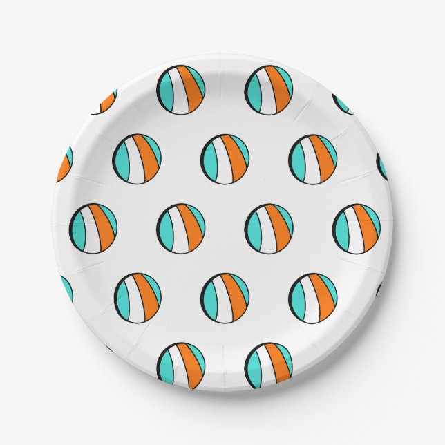 Assiettes En Carton Anniversaire du Beach Ball (Devant)