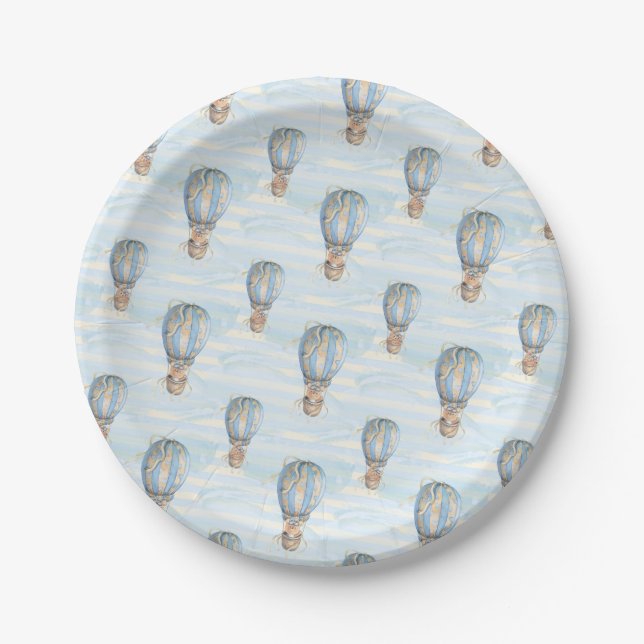 Assiettes En Carton Anniversaire du bouho à air chaud (Devant)