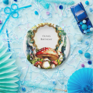 Assiettes En Carton Anniversaire du champignon forestier simple
