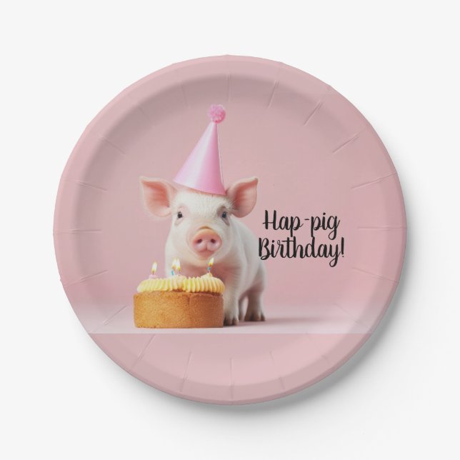 Assiettes En Carton Anniversaire du cochon de lait ! (Devant)