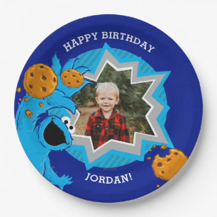 Assiettes En Carton Anniversaire du Cookie Monster