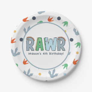 Assiettes En Carton Anniversaire du dinosaure de la crevette