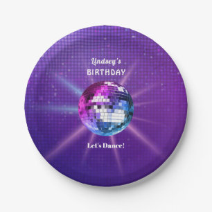Assiettes En Carton Anniversaire du Disco Ball Retro