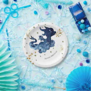 Assiettes En Carton Anniversaire du mignon Dragon