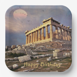 Assiettes En Carton Anniversaire du Parthénon grec