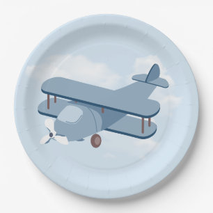 Assiettes En Carton Anniversaire du pilote d'aéronef