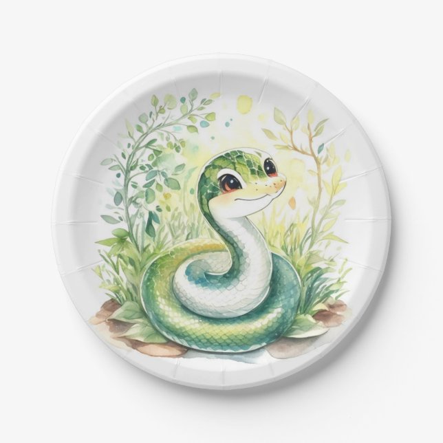 Assiettes En Carton Anniversaire du serpent (Devant)