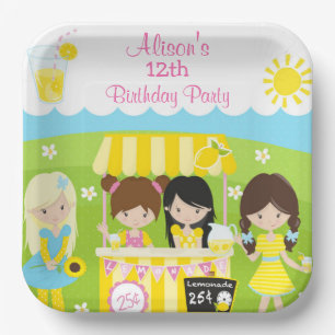 Assiettes En Carton Anniversaire du soleil et de la limonade