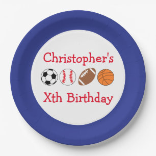 Assiettes En Carton Anniversaire du sport