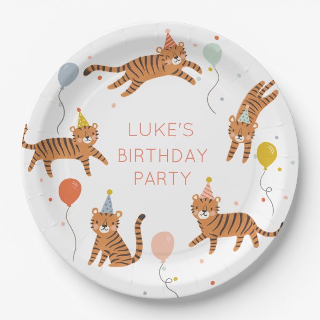 Assiettes En Carton Anniversaire du Tigre (Devant)