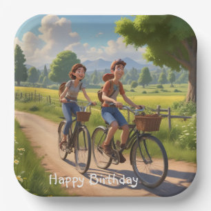 Assiettes En Carton Anniversaire du vélo