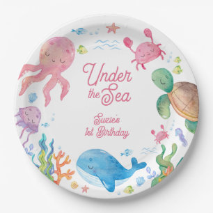 Assiettes En Carton Anniversaire enfant Under the Sea 1 an