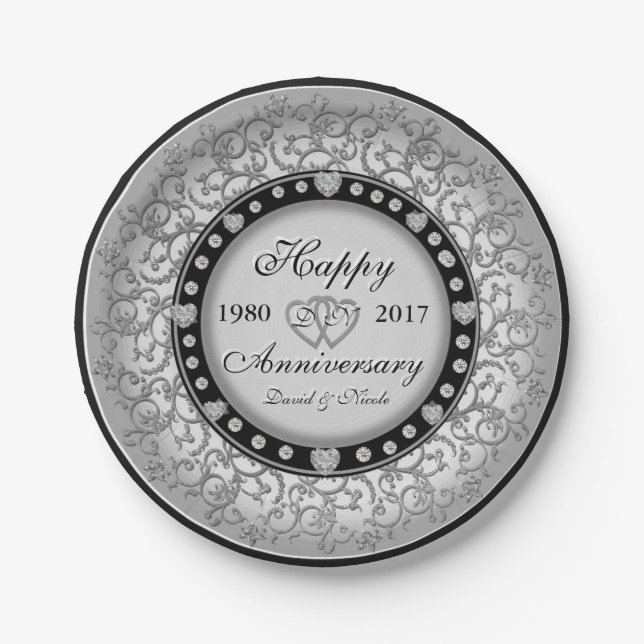 Assiettes En Carton Anniversaire fait sur commande d'Ornamental de (Devant)