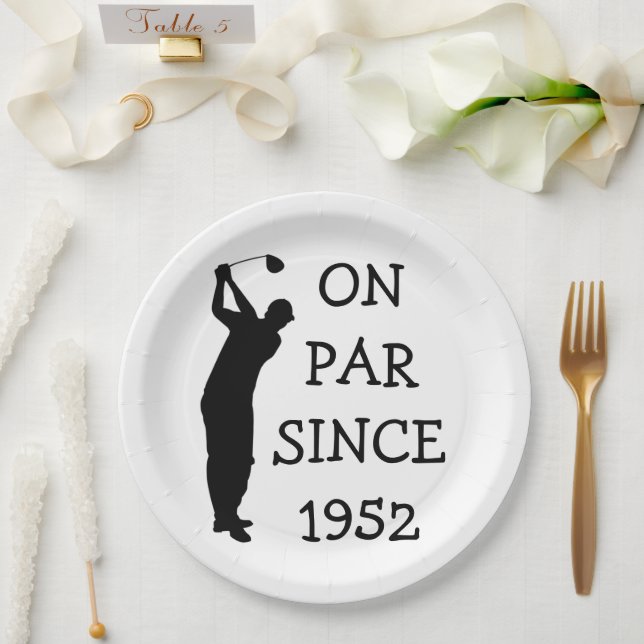 Assiettes En Carton Anniversaire Golfer Funny 70e heureux papa Par (Mariage)